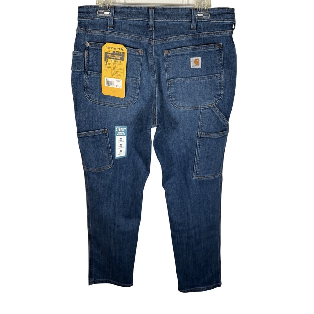Carhartt Womens Double Front Jeans Sz 10 Short Rugged Flex Relaxed Fit NWT -1825 - Picture 3 of 8